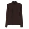 The Latest High-neck Long-sleeve Blouse In Brown