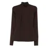 The Latest High-neck Long-sleeve Blouse In Brown