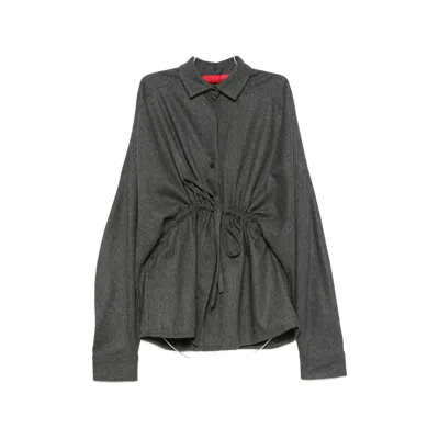 The Latest E-dalida Drawstring-waist Shirt In Gray