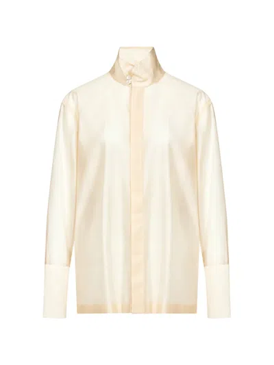 The Latest Edith High-neck Long-sleeved Shirt In Neutral