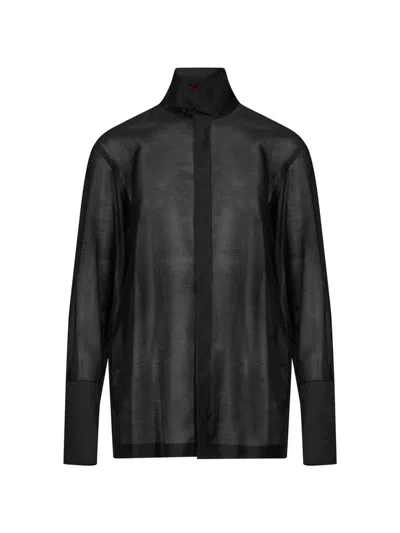 The Latest Edith Semi-sheer Shirt In Black