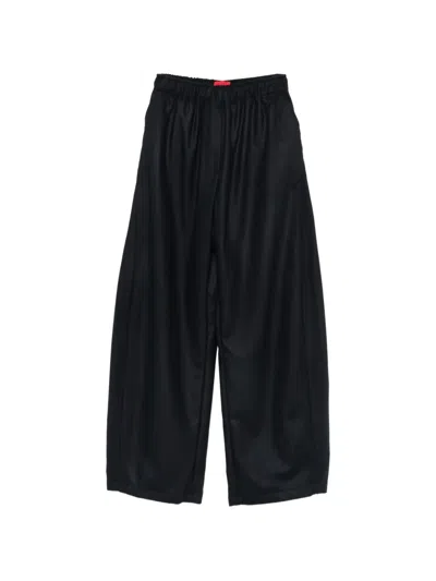 The Latest Elasticated-waistband Wide-leg Trousers In Blue