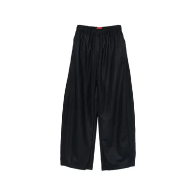 The Latest Elasticated-waistband Wide-leg Trousers In Blue