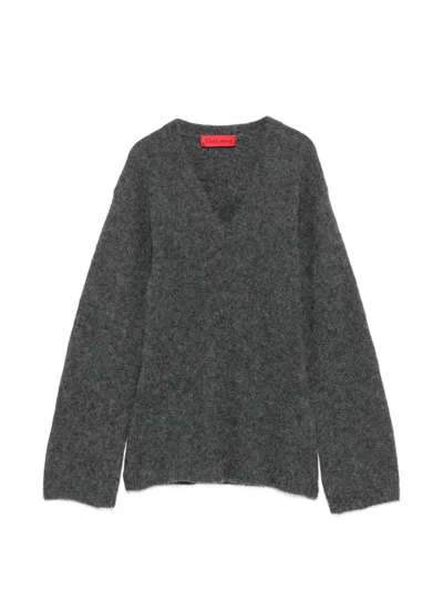 The Latest 엘레오노라 V넥 알파카 울 스웨터 In Gray
