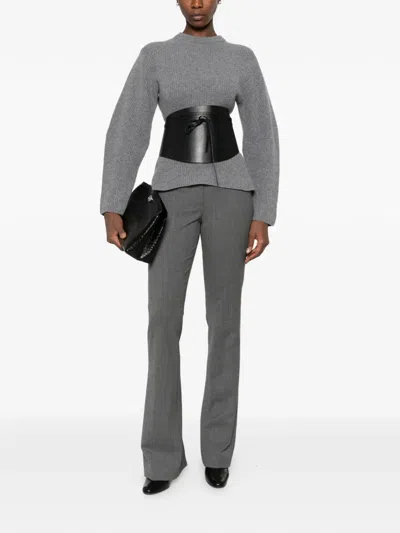 The Latest Elvira Split-hem Trousers In Gray