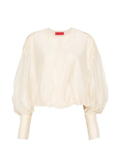 The Latest Epaulette Puff-sleeve Shirt In Neutral