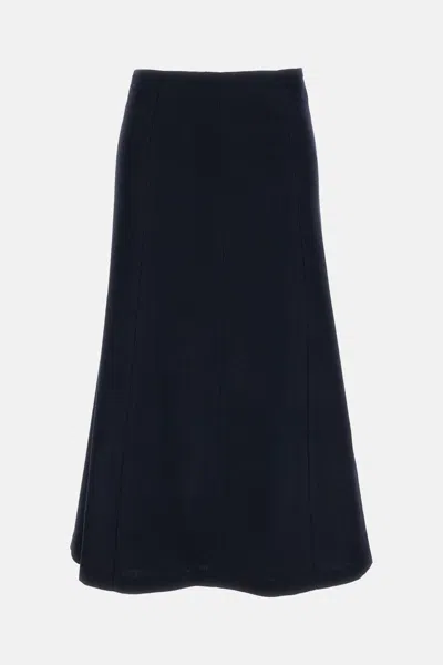 The Latest Erica Skirt In Wool-blend Flannel In Blue
