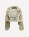 The Latest Cropped Faux Fur Jacket With Plush Texture In Black