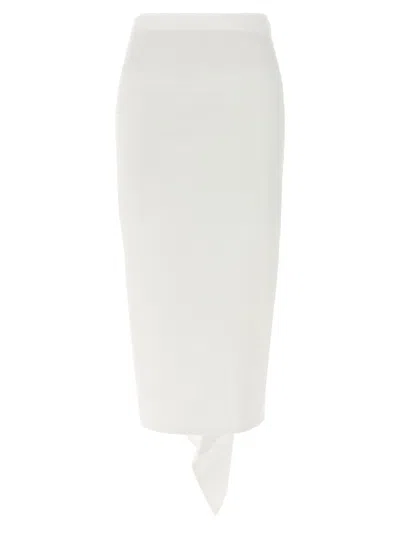 The Latest Fitted Longuette Skirt With Back Flounce In White