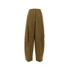 The Latest Thelatest Taupe Wool Blend Trousers In Green