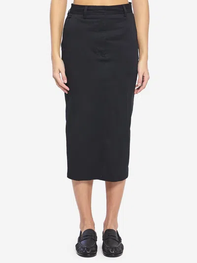 The Latest Cotton Gabardine Skirt In Black