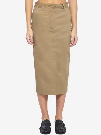 The Latest Cotton Gabardine Skirt In Neutral