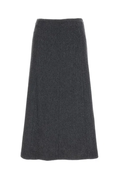 The Latest Grey Erica Wool-blend Midi Skirt In Gray