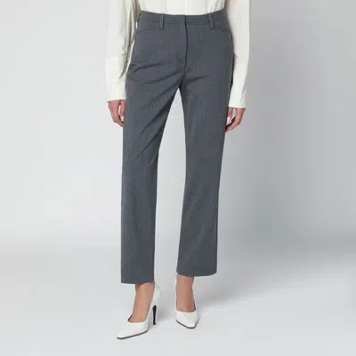 The Latest Grey Woolblend Trousers In Blue