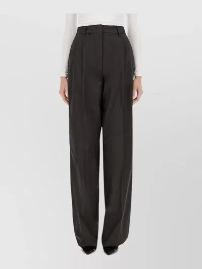The Latest High Waist Poplin Pants Wide Leg In Gray