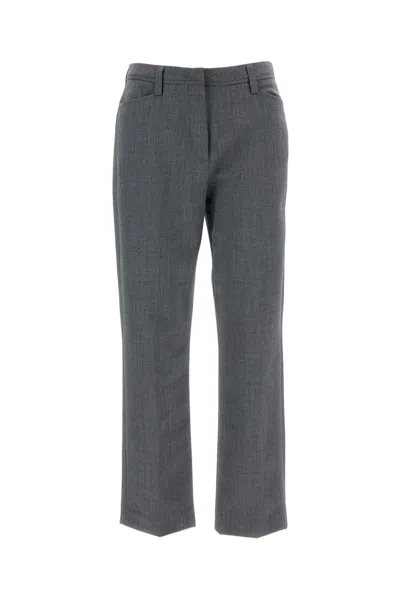 The Latest High-waisted Blue Trousers With Relaxed Silhouette In Gray