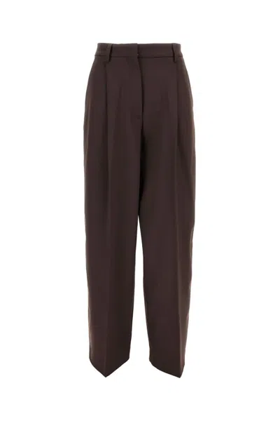 THE LATEST THE LATEST HIGH-WAISTED BROWN TROUSERS WITH RELAXED FIT