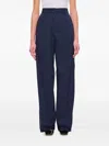 The Latest Blue Axel Popeline High-waisted Wide-leg Trousers In Blue