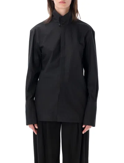 The Latest High-neck Long-sleeve Shirt In Nero