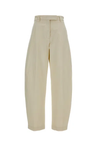 The Latest High-rise Gabardine Trousers With Barrel Silhouette In White