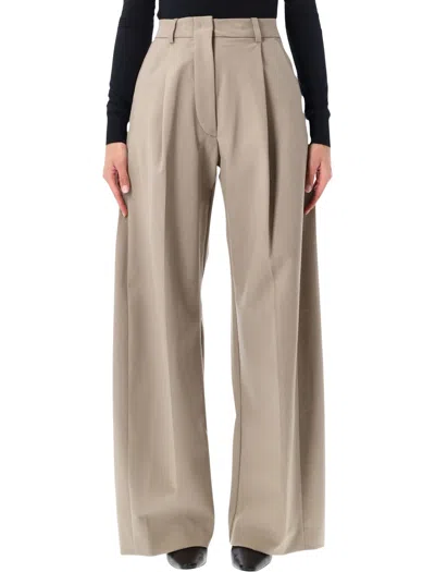 The Latest High-waist Wide-leg Tailored Trousers In Neutral