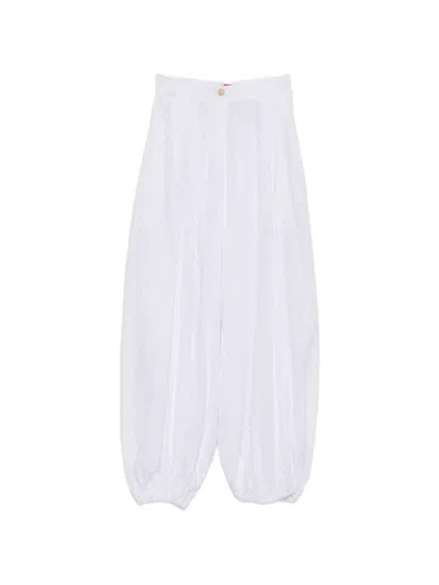The Latest Jacquard-knit Elasticated-cuff Trousers In White