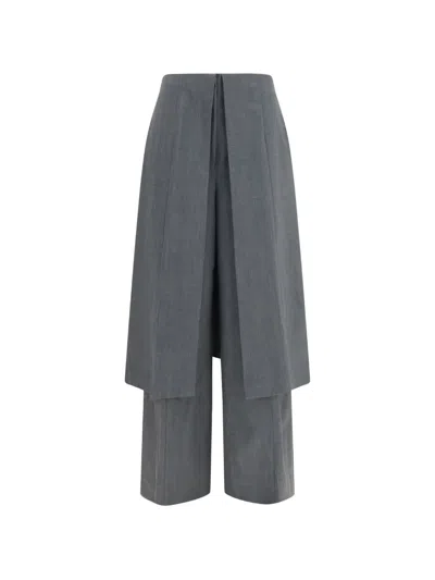 The Latest Layered Wide-leg Tailored Trousers In Gray