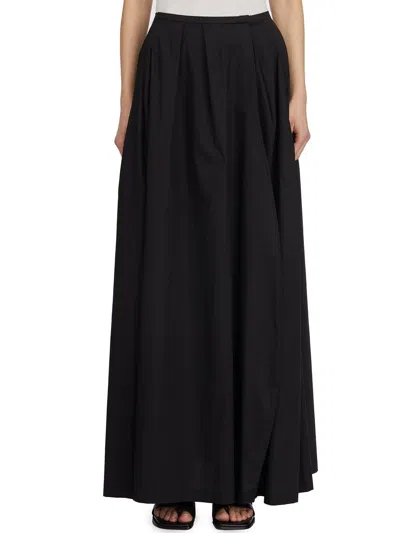 The Latest Long Cotton Skirt In Black