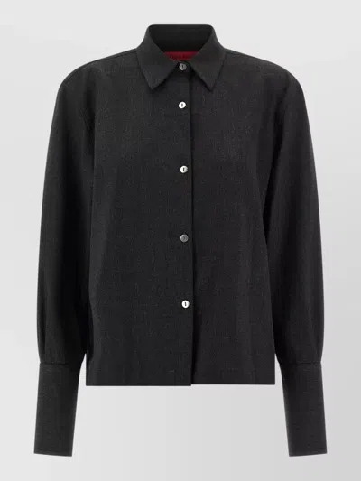 The Latest Long Sleeve Shirt Collared Neck Design In Black