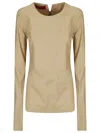 The Latest Long-sleeve Stretch Cotton Top With Flared Hem