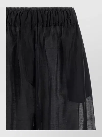 The Latest Lyocell Wide-leg Trousers In Black