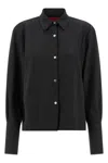 The Latest Black Long-sleeved Shirt With Classic Collar In Burgundy