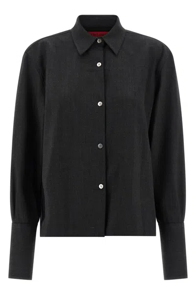 The Latest Cuffed Button-front Shirt In Grey