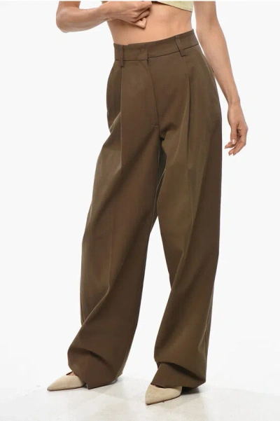 The Latest Mom Fit Axel Pants With Front Pleat In Brown