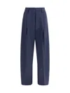 The Latest Wide Trousers With Side Pockets In Blue