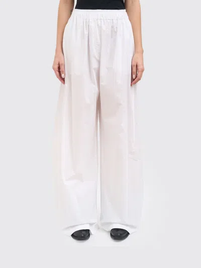 The Latest Thelatest Wide Leg Stretch Cotton Trousers In White