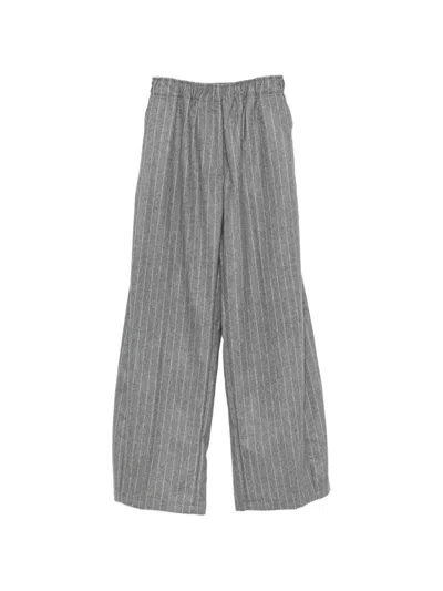 The Latest Pinstripe Wide-leg Trousers In Green