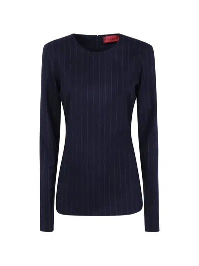The Latest Pinstripe-pattern Long-sleeve Top In Blue