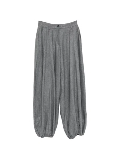 The Latest Pleated Elasticated-cuff Trousers In Gray