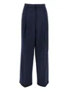 The Latest Thelatest Midnight Blue Wool Blend Trousers In Blue