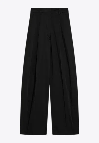 The Latest Pleated Wide-leg Pants In Black