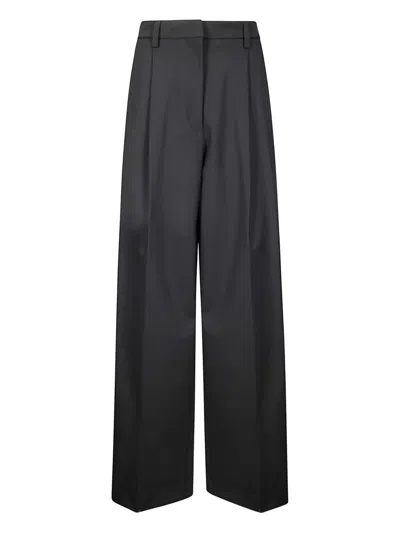 The Latest Pleated Wide-leg Trousers In Gray