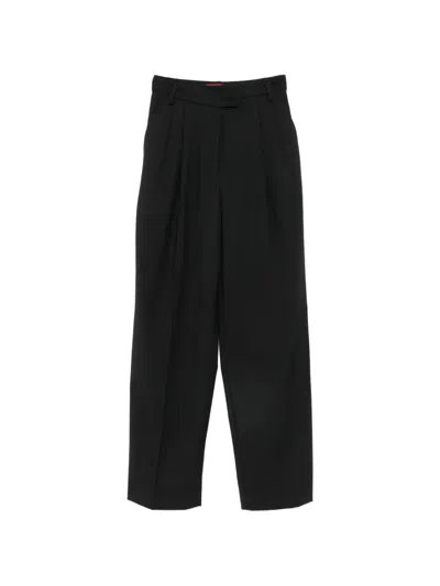 The Latest Pleated Wide-leg Trousers In Black