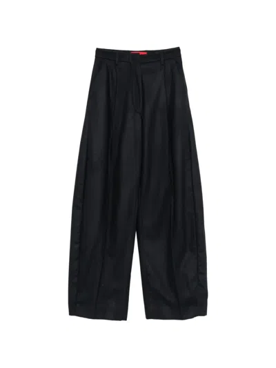 The Latest Pleated Wide-leg Trousers In Blue