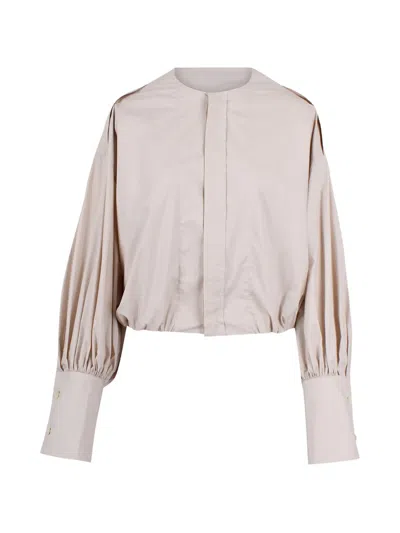 The Latest Puff-sleeve Blouse In Neutral