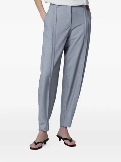 The Latest Thelatest Viscose Blend Straight Trousers In Gray