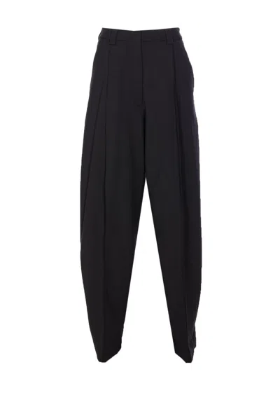The Latest Pleated Front-zip Trousers In Black
