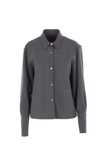 The Latest Long-sleeved Cotton Shirt In Gray