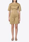 The Latest Short-sleeved Tailored Playsuit In Brown