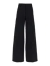 The Latest Thelatest Wide-leg Black Wool Blend Trousers